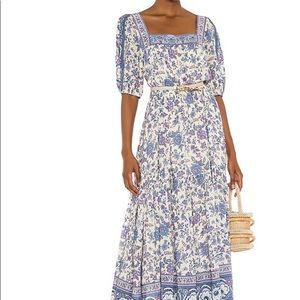 Spell & Gypsy - Folk Song Square Neck Gown in Sky